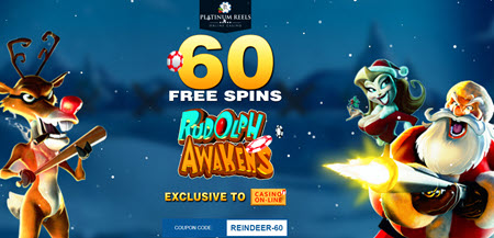 Platinum Reels Casino (60 Free Spins) - Christmas casino no deposit bonus