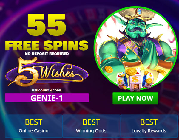 5 Wishes Slot Review.RTG Slots with Real Money (55 Free Spins!)