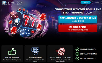 Silver Oak Casino (25 Free Spins)