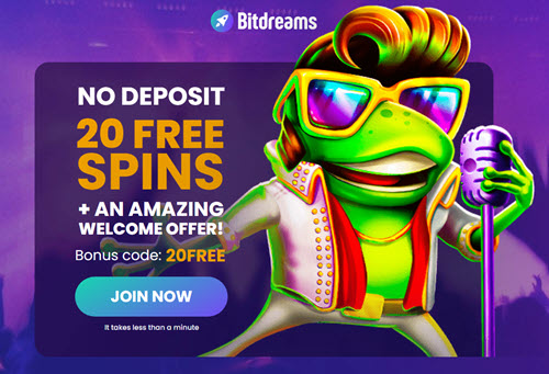 Bit Dreams Casino No Deposit Bonus - 20 Free Spins!