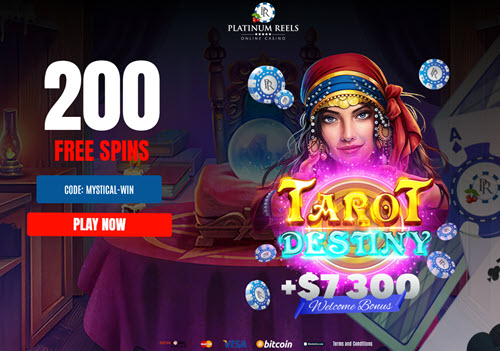 Tarot Destiny Slot - 200 Free Spins No Deposit Bonus