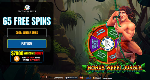 Bonus Wheel Jungle Slot - 65 Free Spins