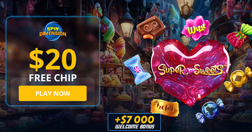 Super Sweets Slot - $20 Free Chip!