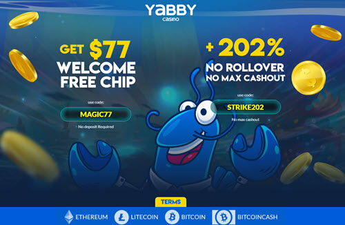 Yabby Casino $77 Free No Deposit Bonus