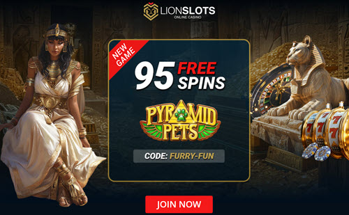 Lion Slots Casino No Deposit Bonus 95 FREE SPINS!